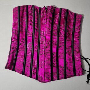 Tesa Corset Size 34 Lace Adjustable, Hidden Zipper Front - Color Magenta